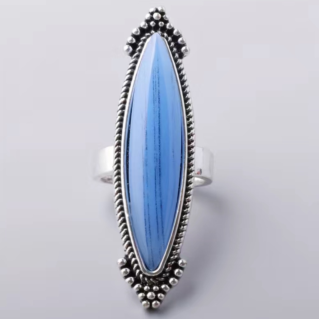 Blue/Silver Colored Ring
